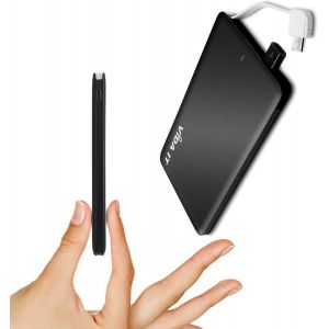 Vcard+ Universel Power Bank Mini Chargeur Portable 4000mah Petit Taille Et Léger Por Voyager Batterie Externe Banque D'alimentation Compatible Pour Iphon Android Usb-C Avec Câble Intégré - Neuf