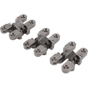 Charni&egrave;res Crois&eacute;es, Mini Charni&egrave;res De Serrure De Porte En Alliage De Zinc De 43 Mm, Charni&egrave;res De Serrure D'armoire Cach&eacute;es &agrave; 180 &deg; Invisibles Pour Bo&icirc;te &agrave; Bijoux D'armoire, 3 Pi&egrave;ces - Neuf