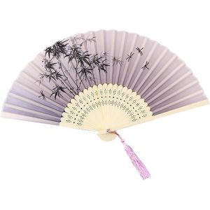 KALANKA-1pcs Éventails Pliants avec Frange en Soie Style Chines, Eventail Japonais Eventail Mariage, Main Fan pour Decoration Mariage Fête Cadeau, Demoiselles Cadeaux Mariage Fête Decorer Danse Fête - Neuf