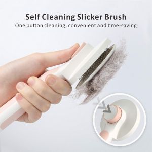 Brosse Grise Pour Chien Et Chat, Brosse Autonettoyante Pour Poils Morts Et Poils Longs Et Courts Pour Éliminer Efficacement Les Poils Morts Et Les Poils Tomenteux Du Sous-Poil. - Neuf