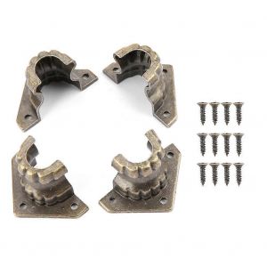 4pcs Antique Bijoux Coffre Bo&icirc;te En Bois Pieds D&eacute;coratifs Jambe Coin Protecteur Pour Armoire &Agrave; Meubles - Neuf