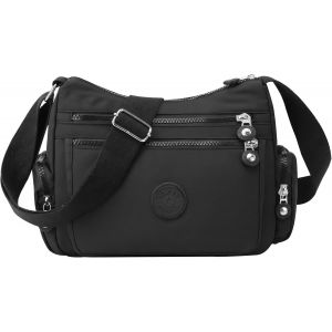 RFCBC-Sac Bandoulière Femme Impermeable Nylon Sac Besace Bandoulieres Léger avec Large Sangle Réglable Multipoches Moyen Sac a Main pour Voyage École Sports Achats - Neuf