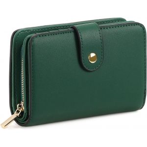 CAUC-Portefeuille Femme Cuir Petit Porte Monnaie Femmes RFID Blocage Court Portefeuilles avec Fermeture &eacute;clair Poche &agrave; Monnaie - Neuf