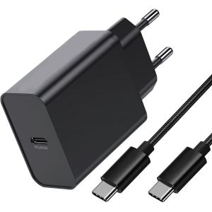 JGD-45W Chargeur USB C Rapide et C&acirc;ble pour Samsung Galaxy S24 S25 Ultra/S23 Plus/S23/S22 Ultra/S22+/S21 S20 FE,Note 10 Plus/20 Ultra,A54 5G/A14 A34 A53 A23 A33 A55,Tab S7 S8 S6,Prise Adaptateur Sect - Neuf
