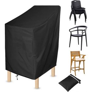 Housse Chaise Jardin Empilable Imperm&eacute;able, Tissu Oxford Housse Chaise Ext&eacute;rieur Pour Chaises De Jardin Et De Balcon, Coupe-Venttissu Oxford,R&eacute;sistant Au Froid, Imperm&eacute;able -70 X 70 X 120 Cm - Neuf