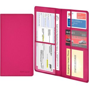 TRAHOO-Porte-Documents de Voiture en Cuir synth&eacute;tique pour Carte d'identit&eacute;, permis de Conduire, Cartes de Contact cl&eacute;s - Neuf