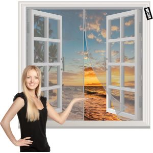 Magnétique Moustiquaire Pour Porte-Anti Insecte Mouche Moustique 50x80cm Fermeture Automatique Garde L'air Frais À L'extérieur-Pour Portes Fenêtres Balcon Séjour Gris - Neuf