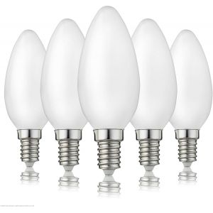 Lot De 5 Ampoules Led À Filament C35 Culot E14 Blanc Chaud 2700 K 2 W - Neuf