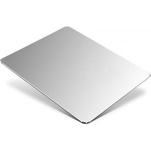 Argent Métallique en Aluminium tapis de Souris, 240*200 mm, Ultra-Mince Imperméable à l'eau Non-Dérapant en Alliage d'Aluminium de Surface et SIMILI Cuir, tapis de Souris de Jeu, R - Neuf