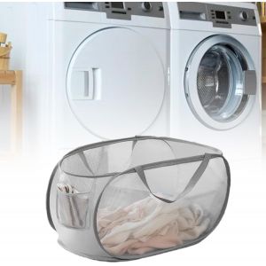 MEVRONISSHOP-2Pcs Panier &agrave; Linge Pliable Pop-Up 36 x 36 x 58 cm en Maille - Rangement pour Salle de Bain, Chambre &agrave; Coucher, Chambre d'Enfant - Neuf