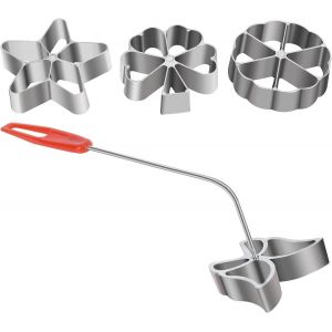 Subzonal-Ensemble De 4 Pi&egrave;ces Rosette Et Timbale, 4 Pi&egrave;ces Moule &Agrave; P&acirc;te Traditionnel, Ensemble De Fer &Agrave; Rosette Avec 4 Moules &Agrave; Gaufres En Aluminium &Agrave; T&ecirc;tes Interchangeables Pour Rosette Bunuelos Coo - Neuf