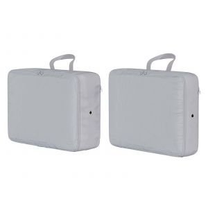Lot de 2 sacs de rangement compressibles pour v&ecirc;tements, gris - Neuf