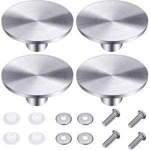 Lot De 4 Poignées De Couvercle De Rechange En Acier Inoxydable Avec Vis Pour Casseroles Et Poêles (Argent) - Neuf