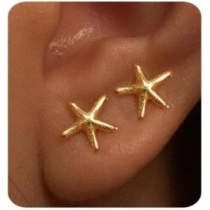 Kal-Boucles D'oreilles Étoile De Mer Boucles D'oreille Étoile De Mer Bijoux D'été Boucle D Oreille Femmes Filles Boho Plage Thème D'été Pour Épouses, Filles, Mères, Amies - Neuf