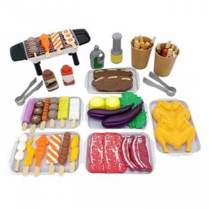 Ensemble de jeu de barbecue Jeu de simulation de nourriture Jouet de gril Ensemble de barbecue Cuisine Outils de cuisine 55 pièces - Neuf