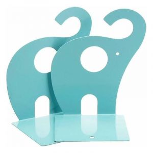 Paire De Serre-Livres Cr&eacute;atifs Antid&eacute;rapants En Forme D'&eacute;l&eacute;phant (Bleu) - Neuf