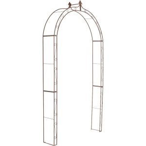 Arche &Agrave; Rosiers D&eacute;corative En M&eacute;tal Thermolaqu&eacute; Marron Vieilli Support Pour Plantes Grimpantes 10_0008925 - Neuf