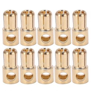 10 Pcs 6mm Fiche Banane Plaqu&eacute; Or M&acirc;le Connecteur Adaptateur Pour Rc Batterie Esc Moteur - Neuf