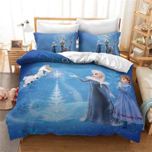 Parure De Lit Pour Enfant - Motif : La Reine Des Neiges Elsa Et Anna - En Microfibre - Avec Taies D'oreiller (, X ) - Neuf