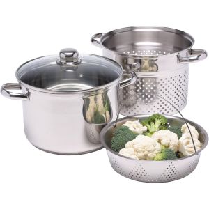 Subzonal-Pot &Agrave; P&acirc;tes World Of Flavours Avec Passoire Et Panier &Agrave; L&eacute;gumes Dans Une Bo&icirc;te Cadeau, R&eacute;sistant &Agrave; L'induction, Acier Inoxydable, 4 Litres - Neuf