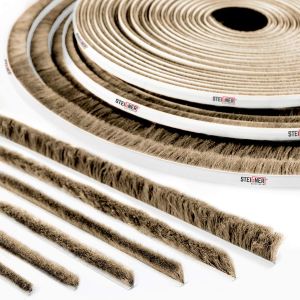 5m Joint brosse adhésif pour porte coulissante MARRON,bande de brosse anti-poussière,hauteur 6 mm - Neuf
