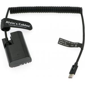 PD USB C Type-C à LP-E6 Batterie Factice Spiralé Câble d'alimentation pour Canon EOS R R5 R6 90D 80D 70D 60D 60Da 5D Mark II III IV 6D Mark II 7D Mark II Appareils Photo - Neuf