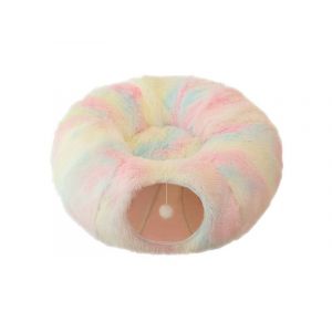 Lit En Peluche Avec Tunnel Pour Chats Et Petits Animaux - Multicolore - Neuf