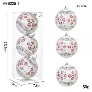 Nouvelle De No&euml;l Mousse Autocollant Balle Atmosph&egrave;re La Disposition De L'arbre De No&euml;l Cr&eacute;atif D&eacute;coration De La Balle Porte-Fen&ecirc;tre Suspendue Spot Fleur Balle En Mousse / 3 Pi&egrave;ces - Neuf