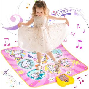 ERYI-Tapis De Danse Pour Enfants De 3 À 12+ Ans, Jouet Tapis De Danse Licorne Avec Affichage Led, 5 Modes De Jeu, Danse De Tapis Musical Cadeau Fille 3 4 5 6 7 8 9 10 11 12 Ans (Pinker) - Neuf