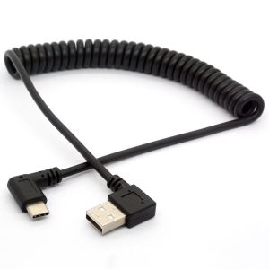 THEF-OpenII Câble USB de type C spirale, coudée à 90 degrés câble d'extension USB C vers USB A 2.0 USB C adaptateur plomb (USB gauche) - Neuf