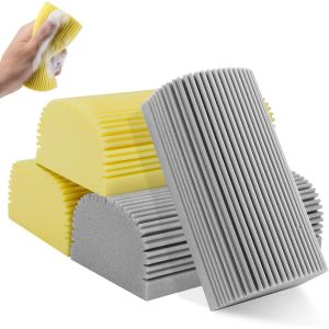 Damp Duster,4pcs Éponges de Nettoyage Humide,Eponge Magique de Nettoyage Lavable,Éponges à Poussière ,Plumeau Absorbant Rince Facilement Éponge pour Cuisine Salon Meubles.[Y84] - Neuf