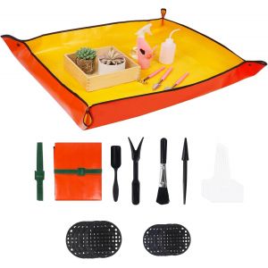 ChenQuanSarl-Lot De 21 Tapis De Rempotage D'Intérieur - 80 X 100 Cm - Kit D'Outils Pour Plantes Succulentes - Imperméable - Pour Les Amateurs De Plantes, Le Jardinage - Jaune - Neuf