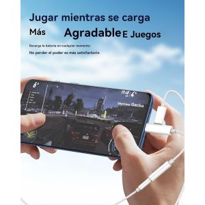 Usb C To Jack Adapter Earphone Audio 3.5mm (2 In 1) For Apple Charger Type C For Iphone 16 15 Dac Auxiliary Compatible For Microphone Connector For Ipad Aux Car Accessories - Neuf