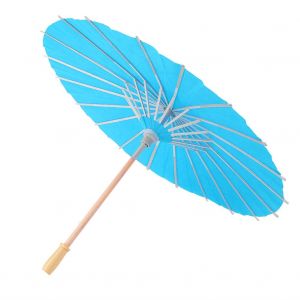 HJLIAN Parapluie en papier blanc, accessoires de decoration pour enfants, peinture a la main (bleu) - Neuf