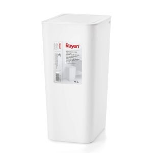 ERYI-| Poubelle De Salle De Bains | Capacité De 9 Litres | Couleur Blanche | 22 X 16 X 33Cm | Avec Couvercle - Neuf