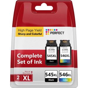 545 546 XL Ink Cartridge 545-546 Replacement for Canon 545 546, PG-545XL CL-546XL for Pixma TS3350 MG2500 MG2950 MG2550S MX495 TR4550 TR4551 TS3151 MG22 450 cm Black and Color) - Neuf