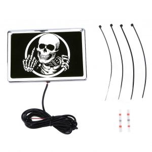 DC12V 4x6in LED drapeau lumière squelette motif accessoire universel pour motos UTV ATVs cadre chromé - Neuf