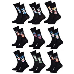 Chaussettes Pack Homme Lapins Cretins Pack De 9 Paires Chaussettes Surprise - Neuf