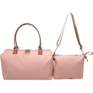 Asfasfq-Baby Bag 2 Set Sac À Langer,Sac Hôpital Naissance, Sac De Sport Femme, Grand Sac À Langer Bébé, Sac Voyage Bébé, Mommy, Femme, Sac À Langer, Bandoulière Réglable (2 Set Powder Pink Unprint) - Neuf
