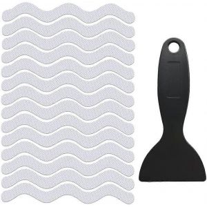 48pcs Autocollants Antid&eacute;rapants,Autocollant Antid&eacute;rapant De Baignoire,Bandes Autocollantes Avec Grattoir - Neuf