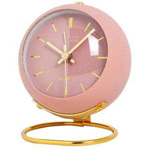 R&eacute;veil de bureau &agrave; piles (rose) avec lumi&egrave;re, style vintage silencieux, analogique, id&eacute;al pour la table de chevet, la chambre, la cuisine, le bureau, les voyages, les enfants et la d&eacute;coration int&eacute;ri - Neuf
