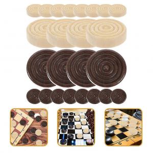 24 Pcs Pièce Dame Échecs Accessoires Dames Jouet 240x240x050cm Crokinole En Bois Jeu De Société Backgammon Accessoire - Neuf