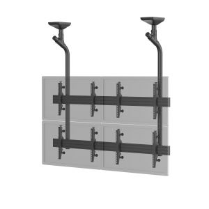 Support TV plafond mur d'images 4 &eacute;crans 45''- 55'' noir - Neuf