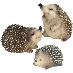 MEVRONISSHOP-H&eacute;risson D&eacute;coratif Miniature, H&eacute;risson Ornement Ext&eacute;rieur, Jardin et Paysage H&eacute;ri-sson, Figurine d'animal de Garden, D&eacute;corations pour Paysage Et Jardin D&eacute;corations, 3pcs - Neuf