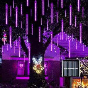 Kal-Lumières Solaires De Pluie De Météores, Guirlandes Lumineuses Ip65 Imperméable Lumières De Noël Avec Tubes De 30 Cm, 8 Tubes, Total 240 Led Pour Décoration De Arbre Mariage Intérieur Fête Jardin - Neuf