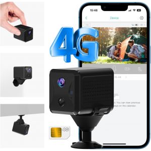 ChenQuanSarl-Camera 4G Avec Carte Sim, Camera De Surveillance Sans Internet Avec 5200Mah Batterie, 1080P Hd Portable, Angle Vision 160°, Détection Mouvement Alerte, 10M Vision Nocturne - Neuf