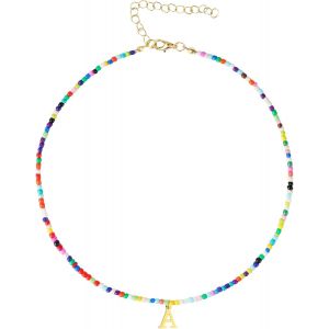Colliers,Color&eacute;es Collier Avec Lettre,Collier Lettre Personnalis&eacute;,Y2k Collier Esth&eacute;tique Collier Personnalis&eacute; Boh&egrave;me Bijoux Cadeau Anniversaire Pour Femme Adolescentes Fille,A - Neuf