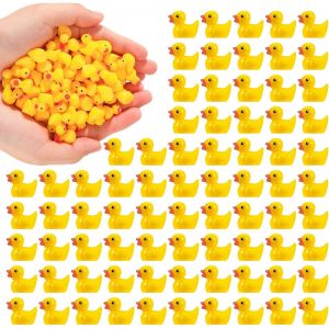 KALANKA-Lot de 100 Mini Canard en résine Mini Canards - Petites Figurines Miniatures Figurines De Canard Figurines Miniatures Décoration pour Bricolage - Aquarium Jardin Paysage - Maisons de poupée - Neuf