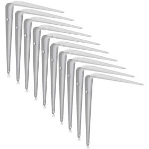 Supports d'étagères Londres, Supports d'étagères murales, Supports d'étagères pour livres, Supports d'étagères flottantes, Blanc, Lot de 10, (6 x 5 pouces) - Neuf