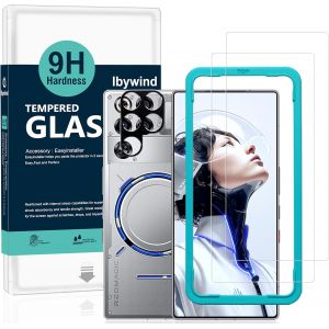 MEVRONISSHOP-Verre Tremp&eacute; pour ZTE nubia RedMagic 11 Pro/11 Pro+ 5G,2 Pi&egrave;ces Duret&eacute; 9H Protecteurs d'&eacute;cran et Protection Cam&eacute;ra,Facile &agrave; Installer,Support D&eacute;verrouillage Des Empreintes Digitales - Neuf